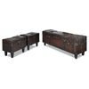 vidaXL Storage Bench Dark Brown Solid Pine Wood, Faux Leather (Polyurethane)