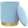 vidaXL Round Storage Hocker Light Blue Velvet 12.2" x 14.6"