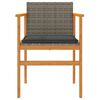 vidaXL Garden Chair Grey PE rattan, solid acacia wood, powder-coated steel