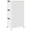 vidaXL Stackable Storage Box with Wheels 3-Tier 7.4 gal 19.1x11.6x33.9"
