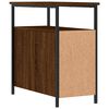 vidaXL Bedside Cabinet Set of 2 Brown Oak Engineered Wood, Iron Compact