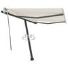 vidaXL Retractable Awning Cream Aluminum, Polyester with PU coating