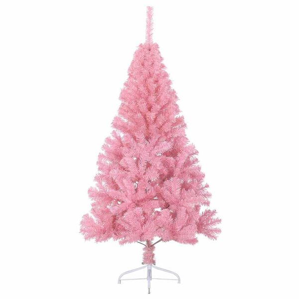 vidaXL Artificial Pre-lit Christmas Tree with 300 LEDs Pink 70.9" PVC