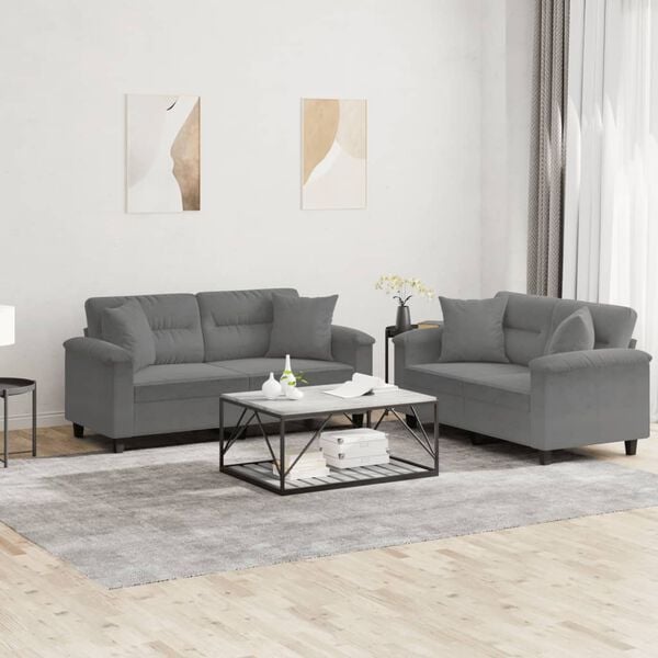 vidaXL Sofa Set Dark Gray