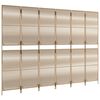 vidaXL Room Divider 6 Panels Beige Poly Rattan