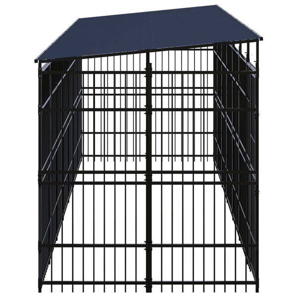vidaXL Dog Kennel Black Powder-coated steel 139.9 sq ft Dog Kennel