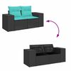 vidaXL 9 Piece Patio Sofa Set with Cushions Black Poly Rattan