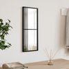 vidaXL Wall Mirror Black Glass, Powder-coated iron 7.9 x 19.7 in
