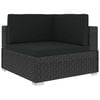 vidaXL Garden Lounge Set Black PE Rattan, Powder-Coated Steel, Polyester