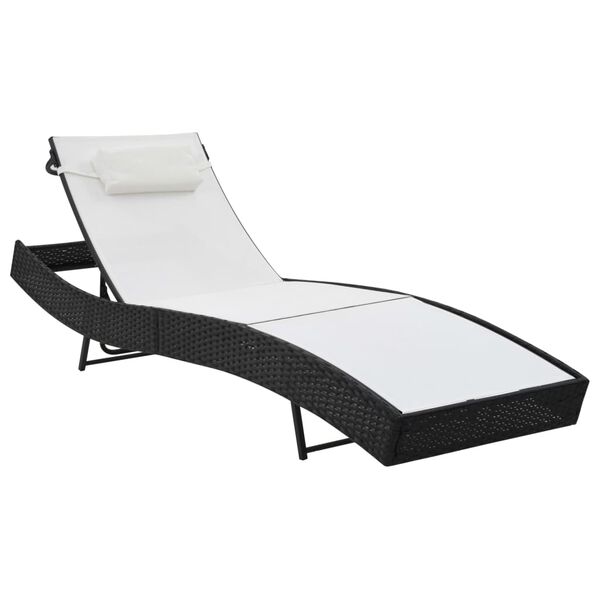 vidaXL Sunlounger Set of 2 Black and white