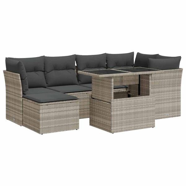 vidaXL Garden Sofa Set Light Grey and Dark Grey