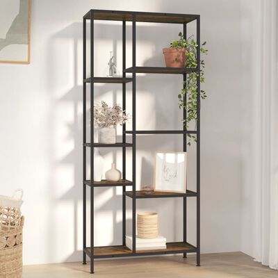 vidaXL Book Shelf 31.5"x11.8"x70.9" Steel and Engineered Wood