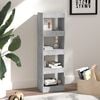 vidaXL Book Cabinet Concrete grey Engineered wood Medium Book Cabinet