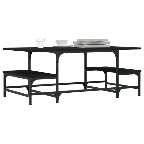 vidaXL Coffee Table Black Engineered wood 19.9 x 39.4 x 15.7 inches