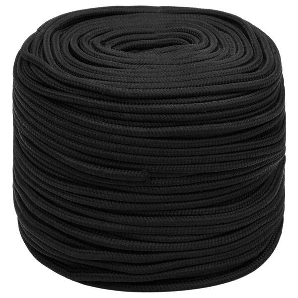 vidaXL Boat Rope Full Black 0.31 " 82.0 ' Polypropylene