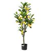 vidaXL Artificial Lemon Tree Green Polyethylene vinyl acetate Medium