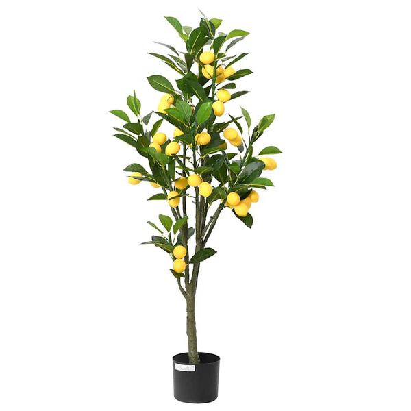 vidaXL Artificial Lemon Tree Green Polyethylene vinyl acetate Medium