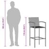 vidaXL Garden Bar Set Grey Solid Acacia wood, PE rattan, Powder-coated steel