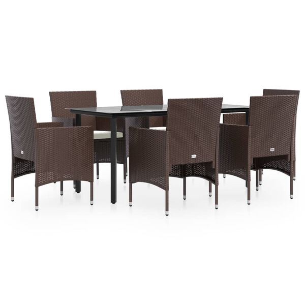 vidaXL Garden Dining Set Brown and black