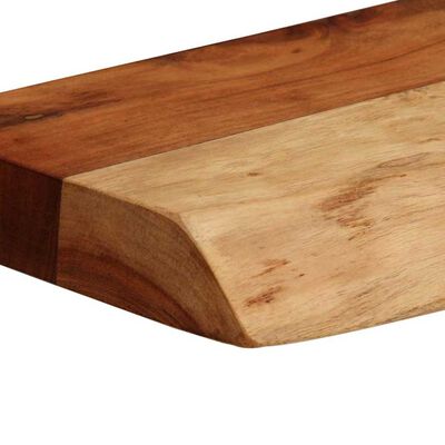 Curved wooden edge profile showing rounded corner and smooth finish.