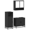 vidaXL Bathroom Furniture Set Black Engineered wood Medium