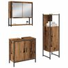 vidaXL Bathroom Furniture Set with Shelf 3 pcs Brown Engineered wood
