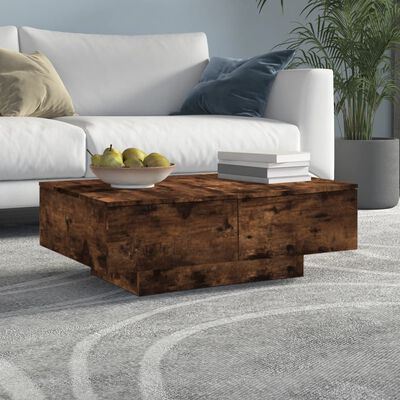 vidaXL Coffee Table Smoked Oak 35.4"x23.6"x12.2" Engineered Wood