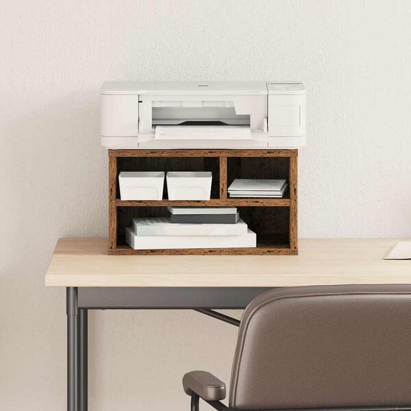 vidaXL Printer Stand Old Wood 15.75 x 12.60 x 8.86 in Engineered Wood