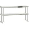 vidaXL Kitchen Work Table with Overshelf 43.3"x21.7"x59.1" Stainless Steel