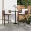 vidaXL Bar Stool Set of 2 Brown Poly rattan Medium Tough Bar Stool