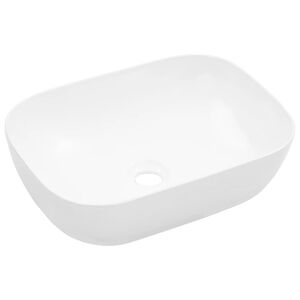 vidaXL Wash Basin 17.9x12.6x5.1" Ceramic White