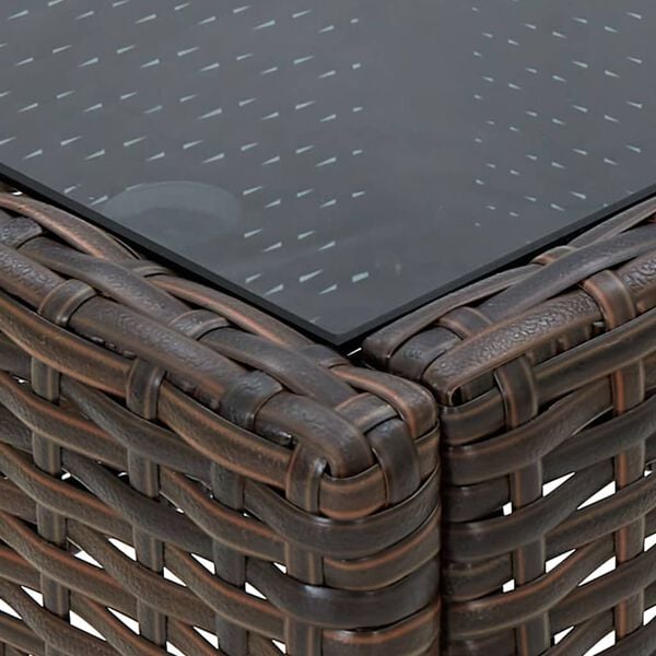 vidaXL Garden Table Brown PE Rattan Medium Durable Garden Table