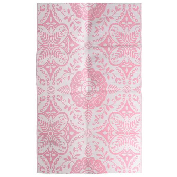 vidaXL Outdoor Carpet Pink Polypropylene 63.0 x 90.6 in Pattern