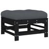 vidaXL Garden Lounge Set Black Solid pine wood, Oxford fabric, PP cotton