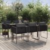 vidaXL Garden Dining Set Black PE Rattan Medium Seats Many