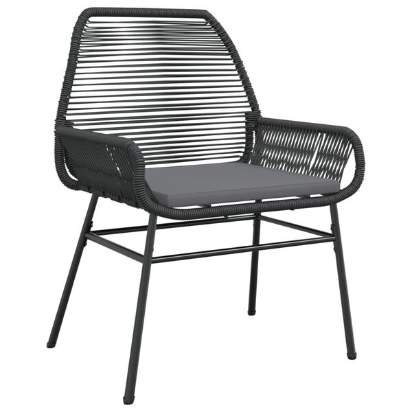 vidaXL Garden Chair Black PE rattan Medium UV-resistant materials