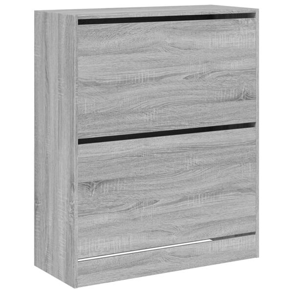 vidaXL Shoe Cabinet Grey Sonoma Engineered Wood Slim Shoe Cabinet
