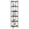 vidaXL Bookcase Brown Oak Engineered Wood 6-Tier Adjustable Feet