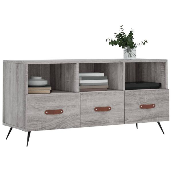 vidaXL TV Cabinet Grey Sonoma Engineered wood, Iron Medium TV Cabinet