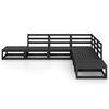 vidaXL Garden Lounge Set Black Solid Pine Wood Medium Modular