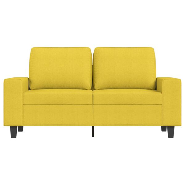 vidaXL 2-seater Sofa Light yellow 100% Polyester Fabric 2-seater