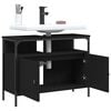 vidaXL Bathroom Sink Cabinet Black Engineered wood, powder-coated steel