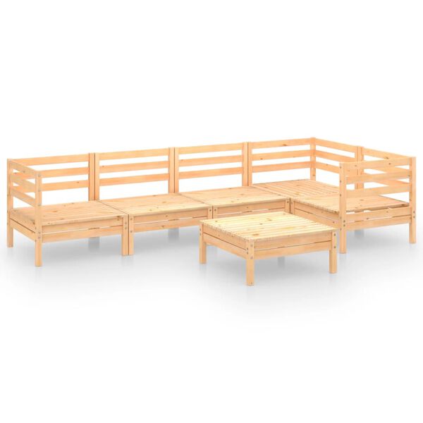vidaXL Garden Lounge Set Natural Wood Solid Pinewood Medium Modular