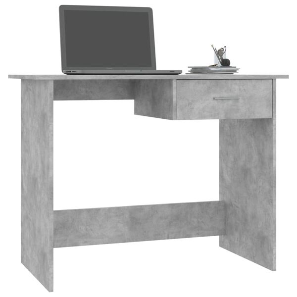 vidaXL Desk Concrete Grey Engineered Wood 39.4 x 19.7 in Desk