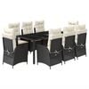 vidaXL Garden Dining Set Black, Cream White