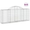 vidaXL Gabion Basket Set of 25 Silver Galvanized Iron Extra Tall