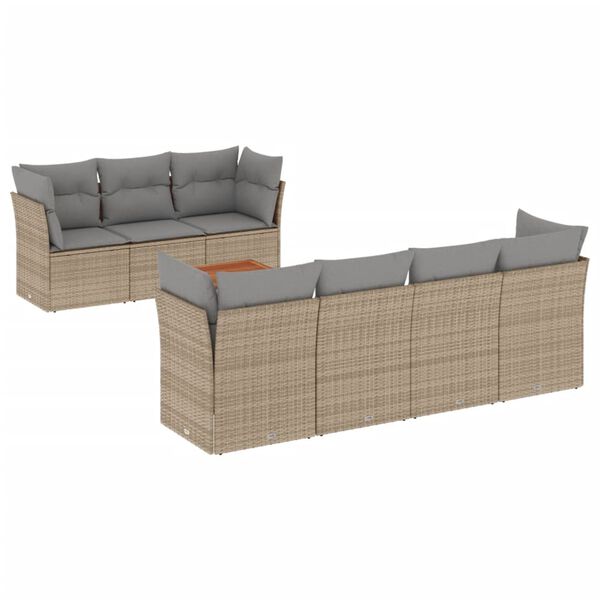 vidaXL Garden Sofa Set Beige, Brown, Light Grey