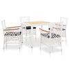 vidaXL Dining Set Natural, White, Black (Cushion)