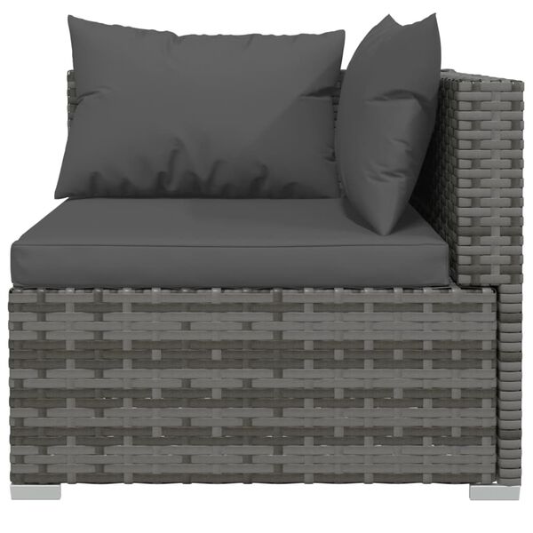 vidaXL Garden Lounge Set Gray PE Rattan Large Modular