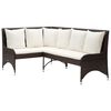 vidaXL Garden Sofa Set of 2 Brown and cream white